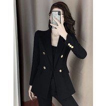 승무원면접복 여자면접복장 아나운서자켓 정장 코트 가을 슬리밍 어깨 패드 블랙 정장