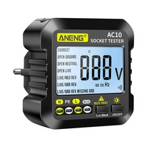 ANENG 90-250V LED 스크린 디지털 전원 소켓 테스터 전압계 휴대용 극성 검사 감지기 배터리 전원 테스트 장치, EU Plug