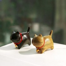 백단 나무 행운 고양이 백단향 고양이 인테리어 장식, 황색