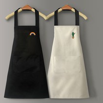 Makone 오염방지 방수 기름튀김 앞치마 주방업소 베이커리 남녀 작업복 커플 앞치마, AE두개세트