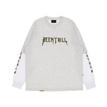 [빠른출고]/BEENTRILL 레이어드 오버핏 롱슬리브 티셔츠(아이스 그레이)
