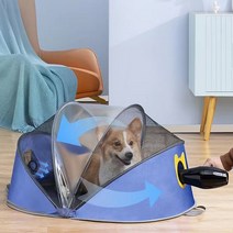 JENMV 펫 드라이룸 박스 접이식 휴대용 텐트 펫드라이기 에어샤워 세트 반려동물 드라이룸 강아지 건조기 고양이 털말리기 강아지 드라이 하우스 펫드라이어 중형모델 펫 드라이룸, 그레이