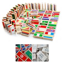 I60 만국기 도미노 블록 나라 국기 국명 수도 유아 교구 도미노장난감 도, CK0104 본상품선택