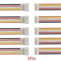 커넥터 2510 쌍 26awg 마이크로 jst ph2.0mm 2-6 핀 수 플러그 암 잭 와이어 20cm jst ph 2.0 전기 와이어 케이블, 5핀, 10쌍