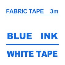 페이지라벨기 송장프린터 라벨링기 스티커출력기 네임 KMYinks 혼합 색상 Tze-F3 라미네이트 라벨 패브릭, 02 Blue on White_01 12mm