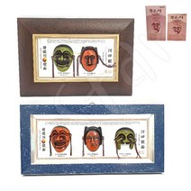 하회별신굿탈 액자 가로 2형 3형 하회 탈 전통 벽 걸이 장식 외국인 선물 기념, ( 2형 )