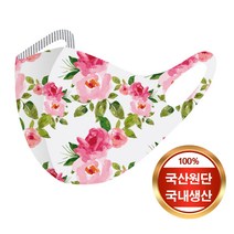 [예원콜렉션] 1+1 항균력 99.9% 빨아쓰는 면 마스크 귀안아픈 천마스크 항균마스크 꽃패턴마스크 프린팅마스크 꽃패턴3