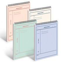 뮤니드 IS SPRING 상철 코넬라인 노트, 화이트, 파스텔핑크, 민트, 인디블루