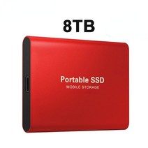 소형 미니 외장하드 ssd 노트북 컴퓨터 휴대용 500gb 1tb 하드 드라이브 외부 type-c 고속 usb3.1 2tb 4tb 8tb 스토리지 용 hd 하드 디스크, 레드 8TB