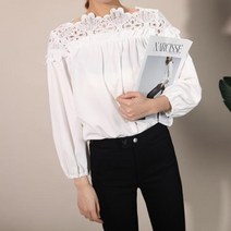F303280 어깨레이스 가슴셔링 블라우스 BL 브라우스