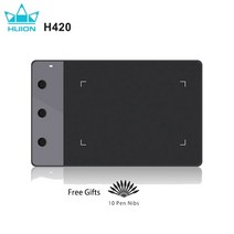 휴이온 매직트랙패드 웹툰그리기패드 웹툰장비 huion h420 그래픽 태블릿 4quot x 2.23인치 전문 서명 디지털 펜 태블릿 USB 아트 드로잉 태블릿 블랙 티칭, 검은색