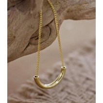 MOOLDN 하프 라운드스틱 14k 도금 골드 목걸이 [2colors]
