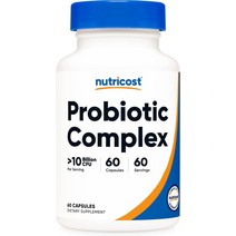 프로바이오틱스 Nutricost 프로바이오틱 복합체100억 CFU 60캡슐 애시도필러스 플러스 9기타 비 GMO 글루텐 프리 보충제