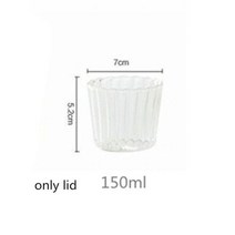유리 컵 세트와 유리 물병 음료 도자기 침대 옆 Carafe 우유 커피 차 텀블러 안경 마시는 투수, 150ml-only lid