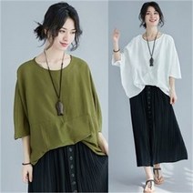 오노마 오노마 ONM F87202/루즈핏 시원한 반팔 블라우스/BL/브라우스 (7984500)