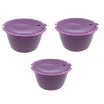 캡슐커피머신호환 스텐리스 캡슐 재사용 캡슐머신 호환 3개/대 재충전 용 Dolce Gusto 커피 캡슐 nescafe, 10 3 purple
