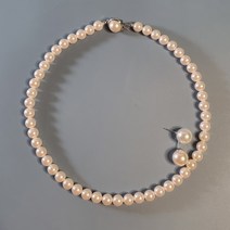 화이트 진주목걸이 8mm