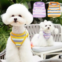 도매창고 줄무늬 강아지옷 고양이 봄옷 여름 애견 사계절 외출 나시티 민소매 스트라이프 애견옷, 봄옷-줄무늬, 옐로우