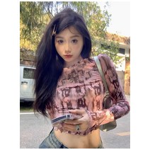 핑크나염슬림긴팔티여가을순욕매