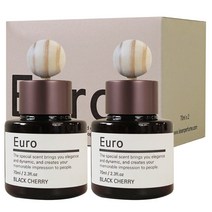 유로 차량용 방향제 디퓨저 70ml x 2 + 차량용 거치대 + 우드볼, 블랙베리앤베이, 1개
