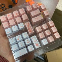 컬러풀 푸딩 커스텀 키캡 기계식 키보드 숫자존 핫픽스 핑크그레이, 공식 표준배치, PBT 벚꽃 모티브 핫승화 디지털 존 키캡, 기본
