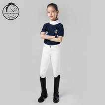 승마바지 승마용품 승마복승마 Cavassion-어린이 하프 가죽 바지 어린이 전문 장비, 하얀, 120