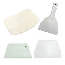 포베이커 폴리프로필렌 스크래퍼 스크레퍼 화이트 반달 직사각 손잡이 3pcs, pp직사각(대)