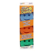 Scrub Daddy 스폰지 세트 - 색상 - 설거지 및 가정용 긁힘 방지 스펀지 냄새 방지 따뜻한 물에서 부드러움 차가운 물에 단단함 딥 클리닝 식기 세척기 사용 가능, 3 Count (Pack of 1)