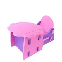 아기 간편조립 말랑 놀이책상 의자세트 어린이집 유치부 아이방, 핑크