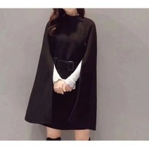 우먼 스프링 겨울 캐주얼 케이프망토 코트 숄 여자, 크림 화이트