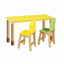 2인용책상(조절다리) 유아용 영유아교구 영유아책상 유치원교구 어린이집교구 어린이집책상 칼라책상 조절다리책상, 노랑