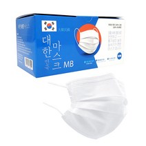 국내산 대한 일회용 덴탈마스크 50매 3중 MB필터, 화이트
