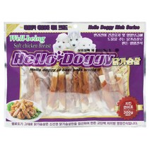 헬로도기 강아지 간식 육포 져키 300g 치킨연어포, 헬로도기 치킨 연어포, 21개