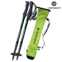 버먼트 홀릭 그린 4단 등산스틱 2개+파우치 그린, 단품
