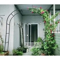 JINGHENG 정원아치 장미 철제 넝쿨 가든아치 정원 가든 용품 전원주택 정원꾸미기 북유럽 스타일3, 검은 파이프 직경 18, 폭 1.8m, 높이 2.4m