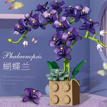 레고호환 불멸의 꽃 중국레고 블록 화분에 심은 소녀 선물 스승의 날 여자친구 생일선물 발렌타인데이, 4. 로즈 레드 Phalaenopsis [1369 입자