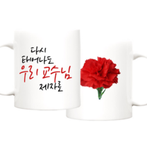 TBL 다시태어나도 카네이션 머그컵 주문제작 어버이날 스승의날 선물, 우리 교수님 제자_다시태어나도 머그+손잡이 선물박스, 1개