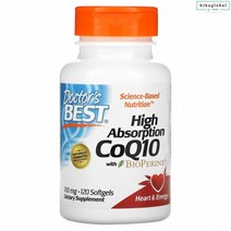 닥터스베스트 코엔자임Q10 바이오패린 100mg 바이오페린 하트 앤 에너지 120개입 블랙페퍼 비건 글루텐프리