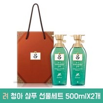 려 청아 (두피딥클렌징/피지케어/발효박하액함유) 샴푸 선물 세트 500mlX2개