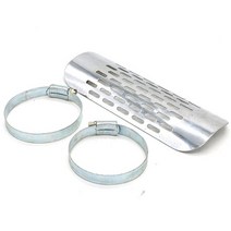 할리데이비슨호환 엔진가드 배기 머플러 파이프 히트 쉴드 범용 힐 가와사키 스즈키, 2.Silver