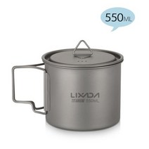 코펠 캠핑 스텐 1100ML / 1600ML 티타늄 냄비 팬 세트 물컵 머그잔 티타늄 컵 걸이 냄비 초경량 캠핑 조리, 03 550ml
