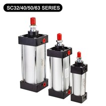 표준 공압 실린더 SC32 40 50 63mm 스트로크 25 50 75 100 200 300 1000mm 에어 실린더 복동 공압 피스톤, 스트로크 500mm, SC63 내경 63mm