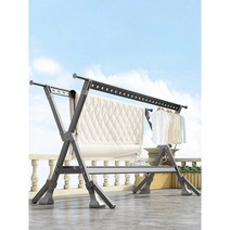 접이식 이불 빨래건조대 이동식 빨랫대 세탁물 홀더, 블랙(보강로드1.3미터+유니버설휠)