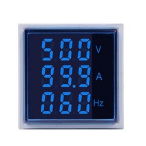 광장 LED 디지털 전압계 전류계 헤르츠 미터 AC20 500V 신호등 전압 전류 콤보, 푸른