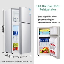 김치 냉장고 미니 냉장고 가정용 더블 도어 미니 소형 대용량 신선 유지 기숙사 렌탈, 01 silver 38L 220V_03 EU
