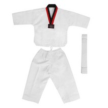 흰색 태권도 유니폼 긴 무술 가라테 Jujitsu 체육관 훈련 어린이 성인 유니섹스 벨트 포함, 중국, 170, [01] WHITE