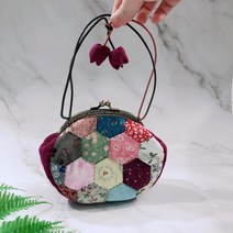 정다운공방 핸드메이드 튤립육각 클러치백 퀼팅백