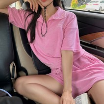 비키비키 에어 트레이닝 세트 상하의 반바지 숏팬츠 휴가룩 타올