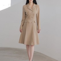 모노앳디 비오뜨 더블 버튼 카라 원피스