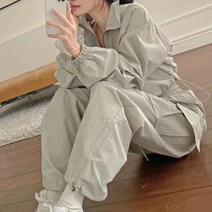 LIULIU 가을 바람막이 커플룩 고급감 아우터 커플트레이닝세트 투피스